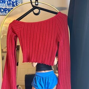Princess Polly Scarlet Ribbed Knit Top